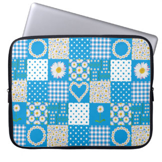Pretty Laptop Sleeve: Daisy Chains, Faux Patchwork Sleeve