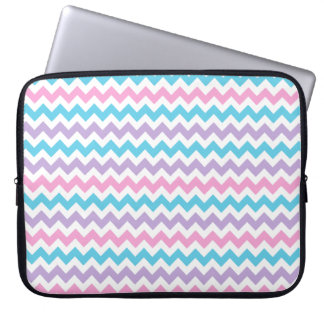 Pretty Laptop Sleeve, Pastel Colour Chevrons Laptop Sleeve