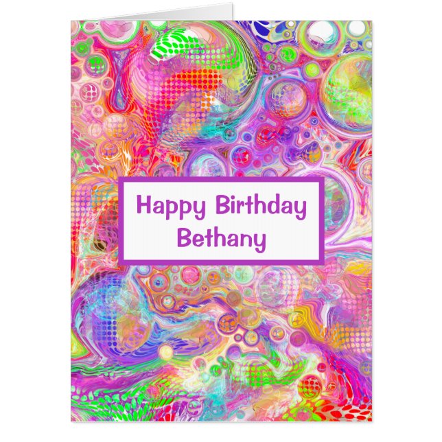 Pretty Large Personalized Birthday Card (Front)