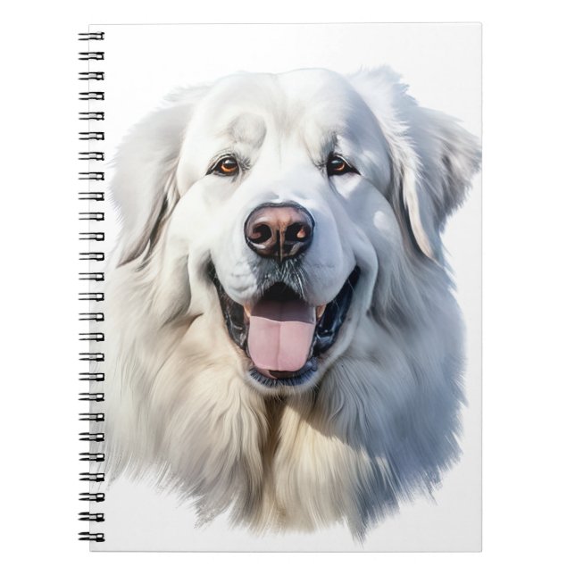 PRETTY LARGE WHITE GREAT PYRENEES DOG NOTEBOOK (Front)