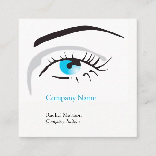 Pretty Lashes Blue Eye Square Business Card
