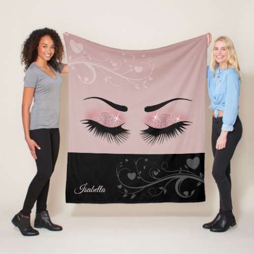 Pretty Lashes _ Blush Fleece Blanket