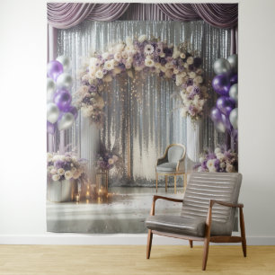 Pretty Lavender Balloon Arch Hanging Tapestry
