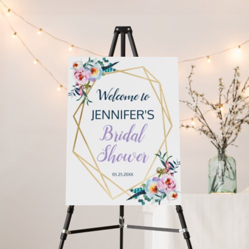 Pretty Lavender Boho Floral Bridal Shower Welcome  Foam Board