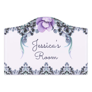 Pretty Lavender Eucalyptus Baby Nursery Door Sign