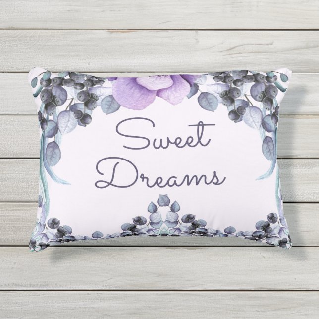 Pretty Lavender Eucalyptus Baby Nursery  Outdoor Pillow (Front)