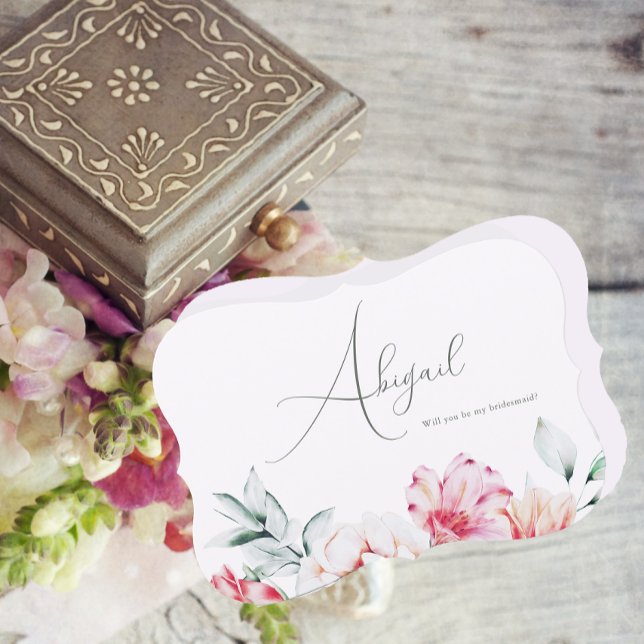 Pretty Lavender Floral Will You be my Bridesmaid Invitation (Creator Uploaded)
