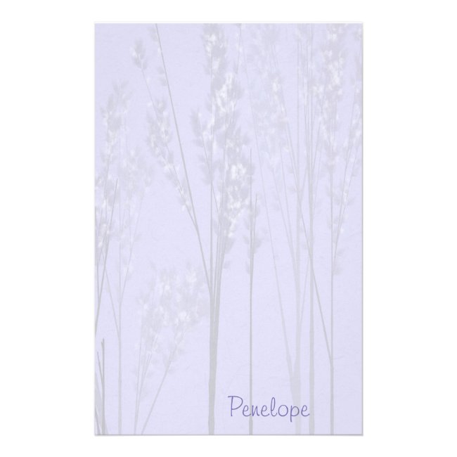 Pretty Lavender Flowering Trees with Name Stationery