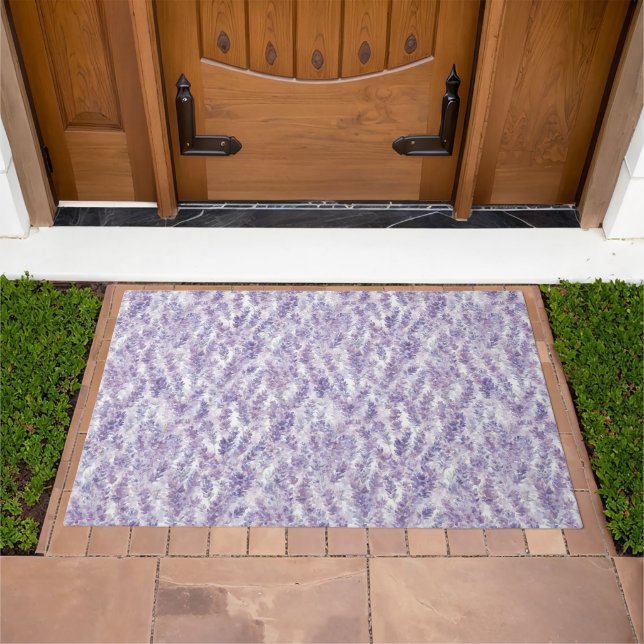 Pretty Lavender Flowers Bridal Shower Doormat (Outdoor)