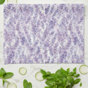 Pretty Lavender Flowers Bridal Shower Kitchen Towel