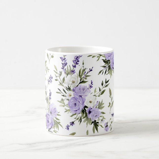 Pretty Lavender Flowers Coffee Mug (Center)