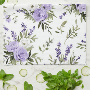 Pretty Lavender Flowers  Kitchen Towel