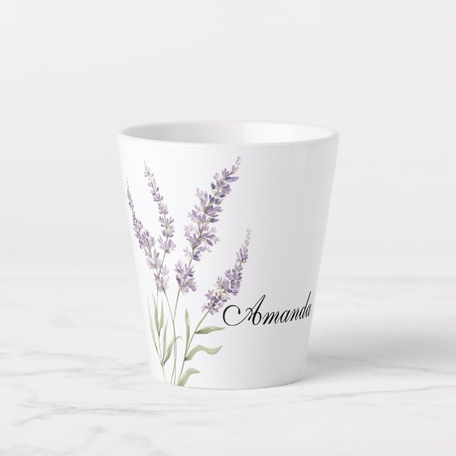 Pretty Lavender Flowers  Latte Mug (Front)