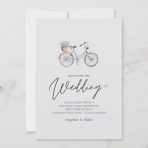 Pretty Lavender Flowers Rustic Bicycle Wedding