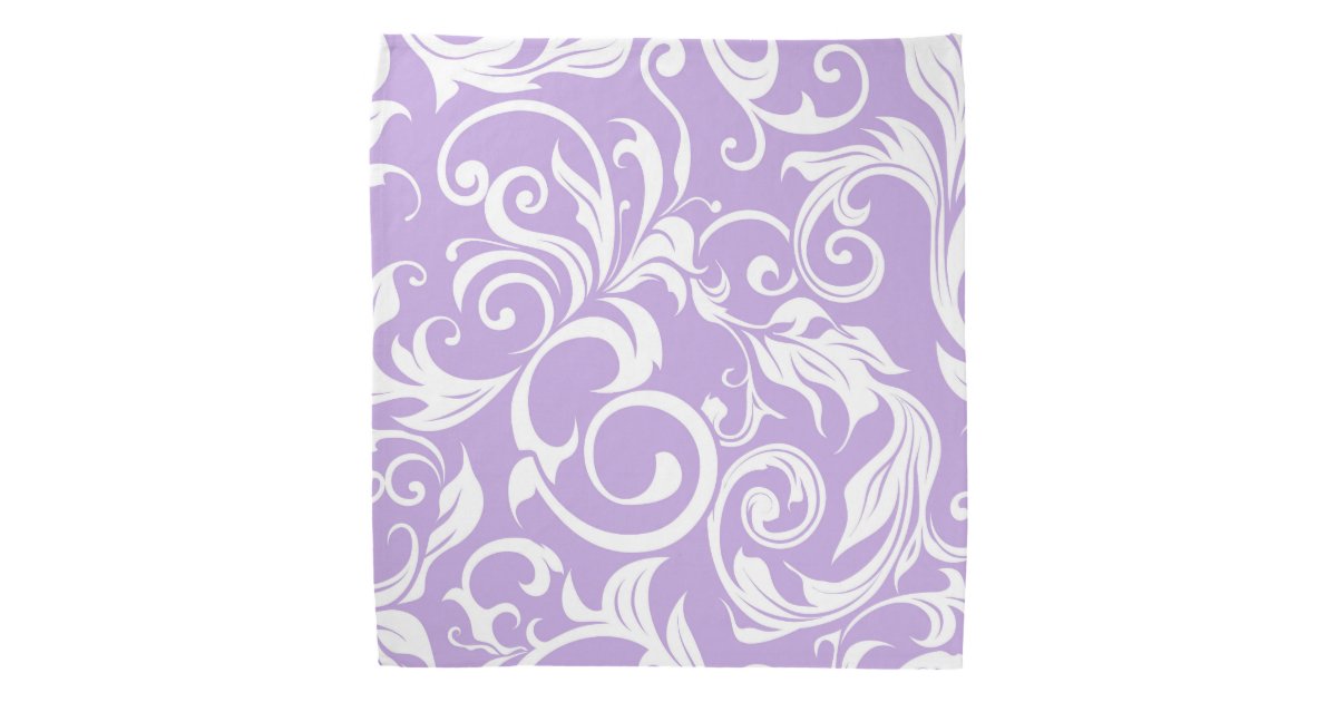Pretty Lavender Purple Floral Wallpaper Pattern Bandana Zazzle Com