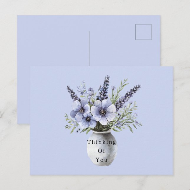Pretty Lavender Purple Flowers Vase   Postcard (Front/Back)