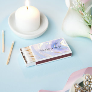 Pretty Lavender Purple Gold Glam Wedding Matchboxes