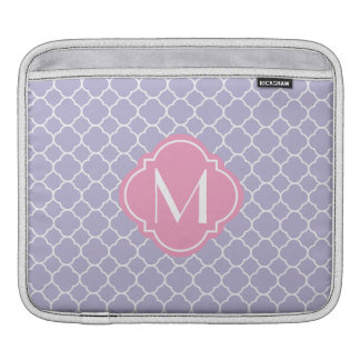 Pretty Lavender Quatrefoil Pattern Sleeve For iPads