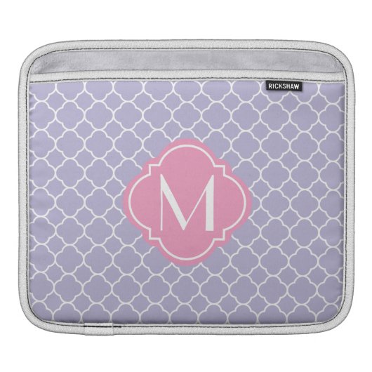 Pretty Lavender Quatrefoil Pattern Sleeve For iPads (Front)