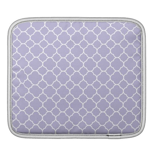 Pretty Lavender Quatrefoil Pattern Sleeve For iPads (Back)