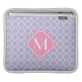 Pretty Lavender Quatrefoil Pattern Sleeve For iPads (Front Device)