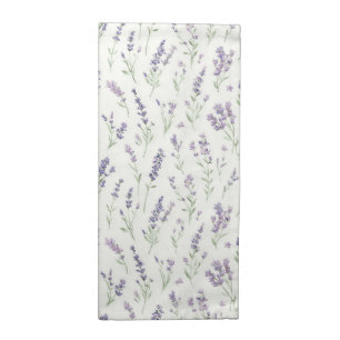 Pretty Lavender White Flowers Bridal Shower Cloth Napkin