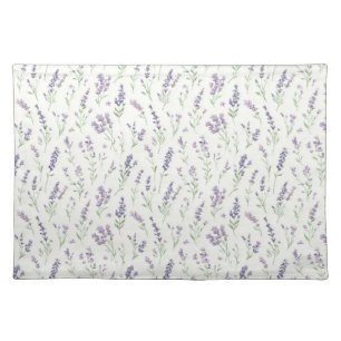 Pretty Lavender White Flowers Bridal Shower Cloth Placemat
