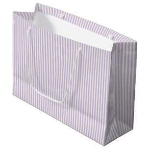 Pretty Lavender White Stripes Bridal Shower Large Gift Bag