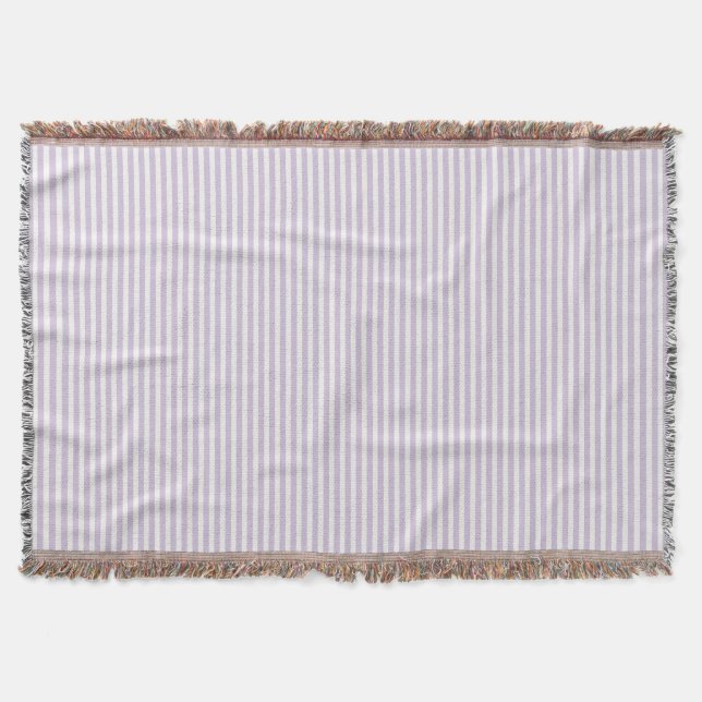 Pretty Lavender White Stripes   Throw Blanket (Front)