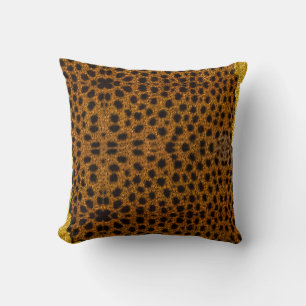Pretty Leather Cheetah Animal Print With Glitter Throw Pillow