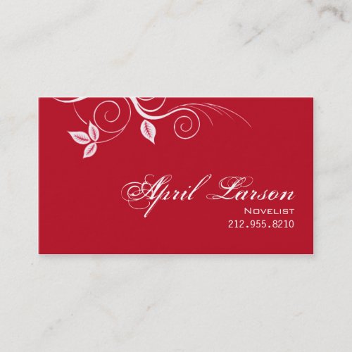Pretty Leaves 1 - Novelist Writer Business Card