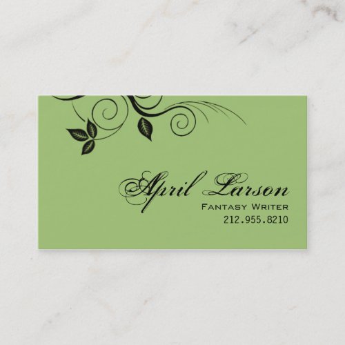 Pretty Leaves 1 - Writer Business Card template