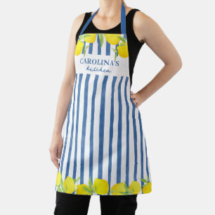 Pretty Lemon Citrus Watercolor Name Apron