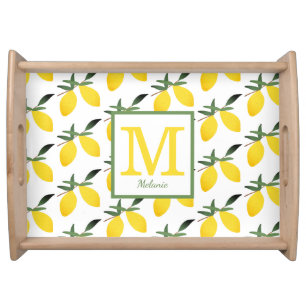Pretty Lemon Monogram Serving Tray