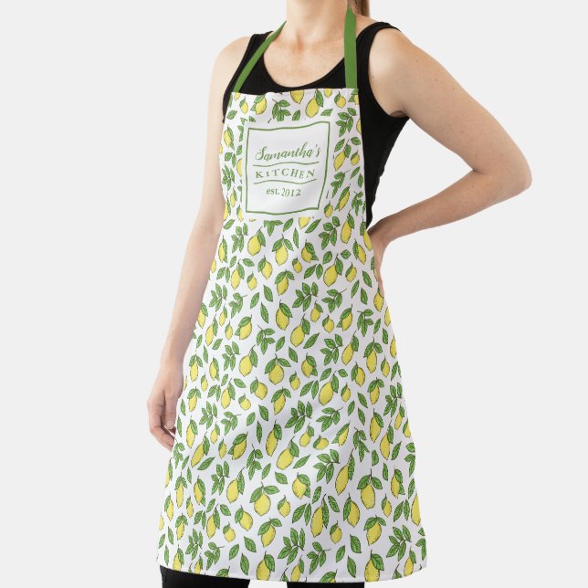 Pretty Lemon Pattern Modern Styled Apron (Insitu)