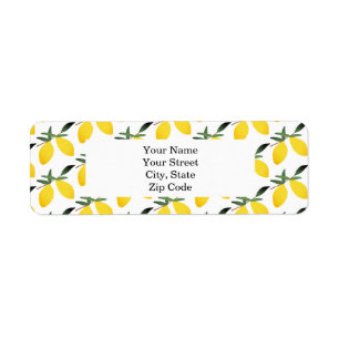 Pretty Lemon Pattern Personalized Label
