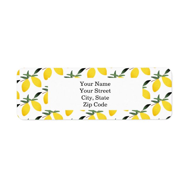 Pretty Lemon Pattern Personalized  Label (Front)