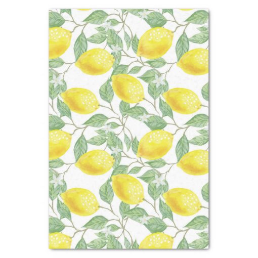 Pretty Lemon Pattern Tissue / Craft Paper | Zazzle