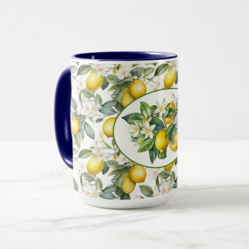 Pretty Lemon Tree Watercolor Art Mug