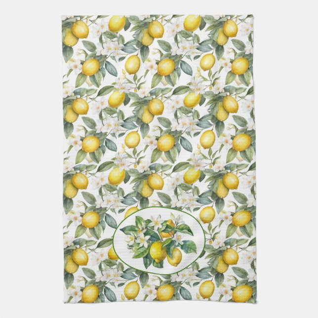 Pretty Lemon Tree Watercolor  Kitchen Towel (Vertical)