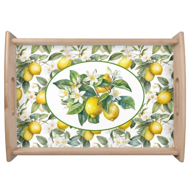 Pretty Lemon Tree Watercolor  Serving Tray (Front)