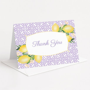 Pretty Lemons Lilac Purple Baby Shower Photo Letterpress Thank You Card