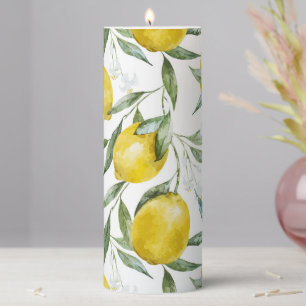Pretty Lemons Tree Summer Pillar Candle