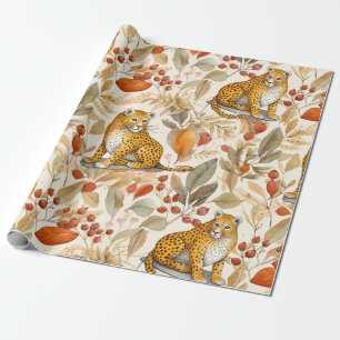 Pretty Leopard Wild Cat Nature Animal Fauna Wrapping Paper