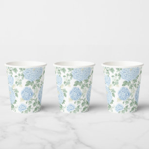Pretty Light Blue Floral Wedding Paper Cups