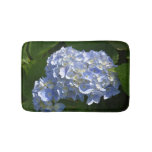 Pretty Light Blue Hydrangea Flowers Bath Mat