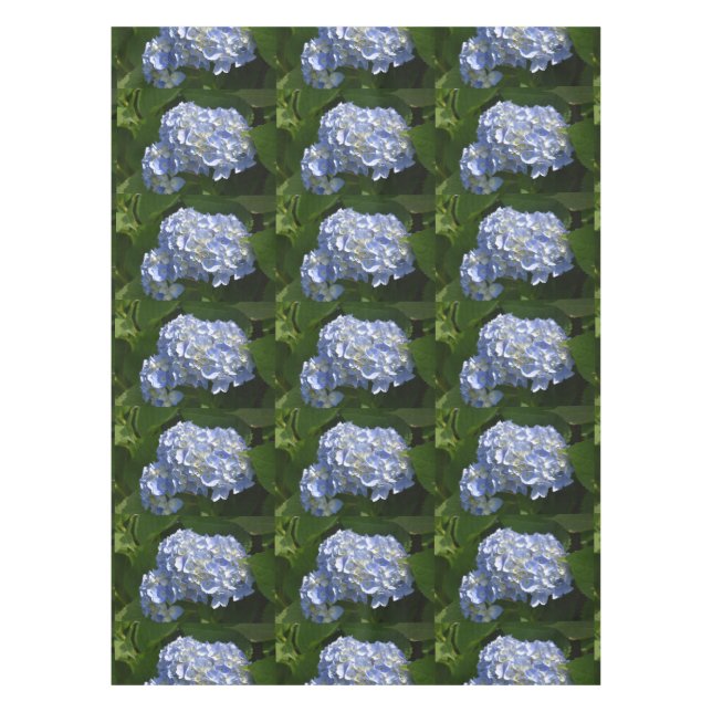 Pretty Light Blue Hydrangea Flowers Tablecloth (Front)