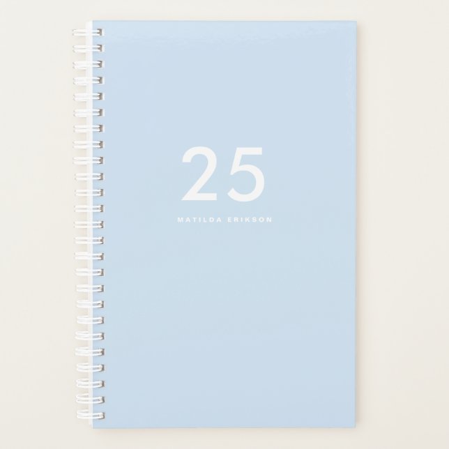 Pretty Light Blue School  Planner (Front)