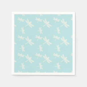 Pretty Light Blue With Cream Dragonflies Napkins