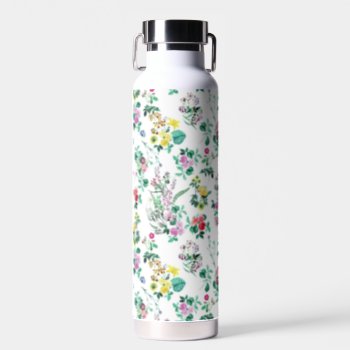 Pretty Light Floral Spring Pattern Water Bottle by MissMatching at Zazzle